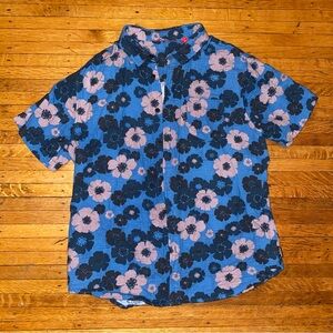 UNIONBAY Blue and Pink Floral Men's Shirt